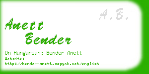 anett bender business card